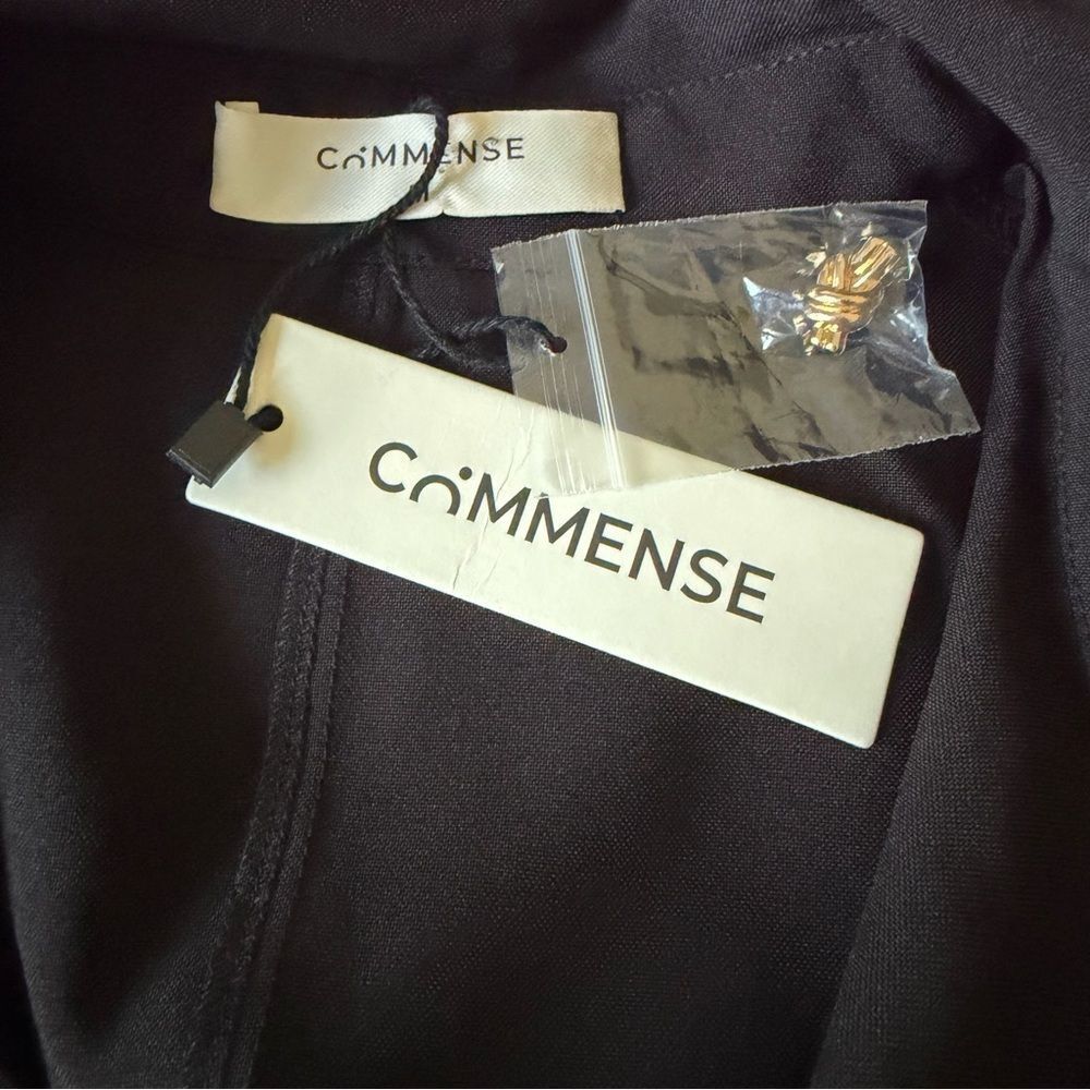 Commense Black Dress With Gold Knot Buttons Size M - Picture 8 of 10